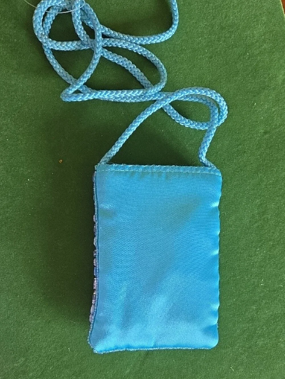 Blue Beaded Floral Phone Crossbody - Women Accessories
